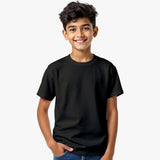 Child wearing a black t-shirt-Plain Supima Cotton tees for boys kid