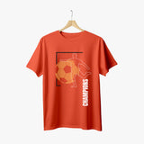 orange colour graphic t shirt for men