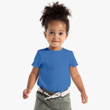 Girls Blue plain Cotton tees trendy kids' T-shirt online, soft fabric, round neck, perfect for casual wear"