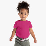 Girl's plain pink T-shirt – soft cotton kidswear, lightweight, casual round-neck tee for daily wear Kids t shirt