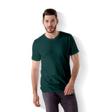Men Regular Fit Cotton T-Shirt - Forest Green - model