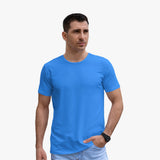Organic Cotton Regular Fit Half Sleeve Men T-Shirt - Marina
- model