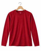 Red Suvin Gold cotton full sleeve T-shirt for men in premium cotton fabric