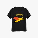 supima cotton Black t-shirt with 'SUPERDAD' and superhero graphic t shirt with super dad