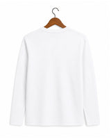 Luxury Suvin Gold Cotton Bright white Full hand t shirt