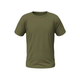 Suvin Gold Cotton Olive Green t-shirt on a white background