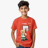 Time to play printed t shirt with model