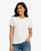 Pure White Suvin Gold Cotton Womens t-shirts