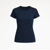 Suvin Gold Cotton Light weight Navy blue t-shirt on a light gray background