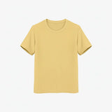 Yellow supima cotton  t-shirt on a white background
