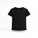 Suvin Gold Cotton Black t-shirt for kids boys on a white background