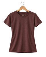 Brown Suvin Gold cotton T-shirt for women in premium mid-weight cotton fabric