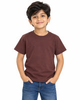 Child wearing Brown Suvin Gold cotton T-shirt for comfortable everyday wear