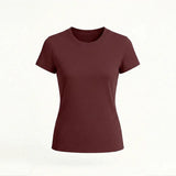 burgundy suvin gold cotton womens t shirt, premium wear for women