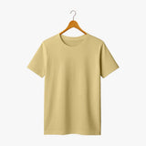 Beige 100% supima cotton t-shirt for womens with premium soft finish by noobrand