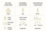 “Comparison chart showing Suvin Cotton outperorming Supima and Egyptian cotton”