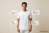 Noobrand Supima cotton white T-shirt showing premium fit, fabric quality, value pricing, and 160-day return advantage over regular cotton brands