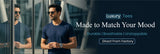 Man wearing sunglasses and a Supima Cotton  dark blue shirt with promotional text about luxury T-Shirt.
