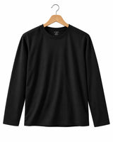 Black Suvin Gold cotton full sleeve T-shirt for men in premium cotton fabric
