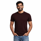Deep brown Suvin cotton T-shirt for men made from premium luxury cotton fabric