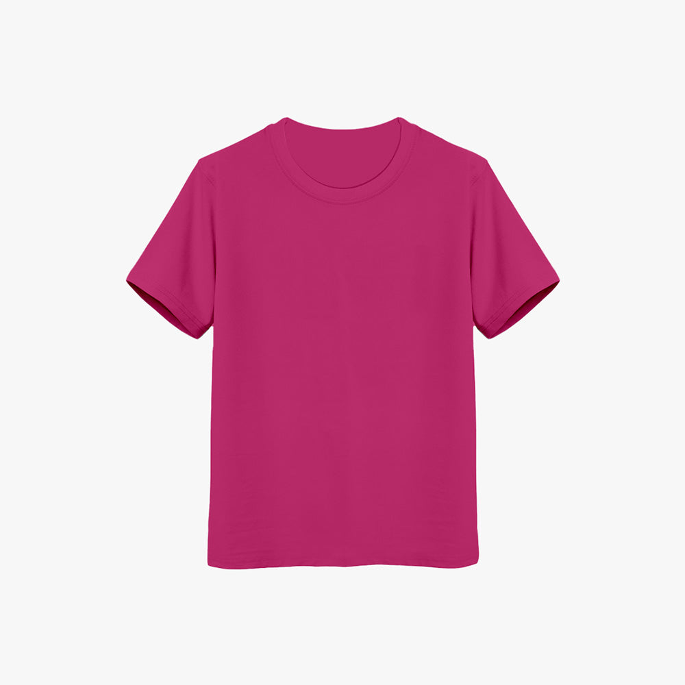 Girl's plain pink T-shirt – soft cotton kidswear, lightweight, casual round-neck tee for daily wear Kids t shirt