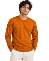 Man wearing Rustic Bronze Suvin Gold cotton full sleeve T-shirt front view