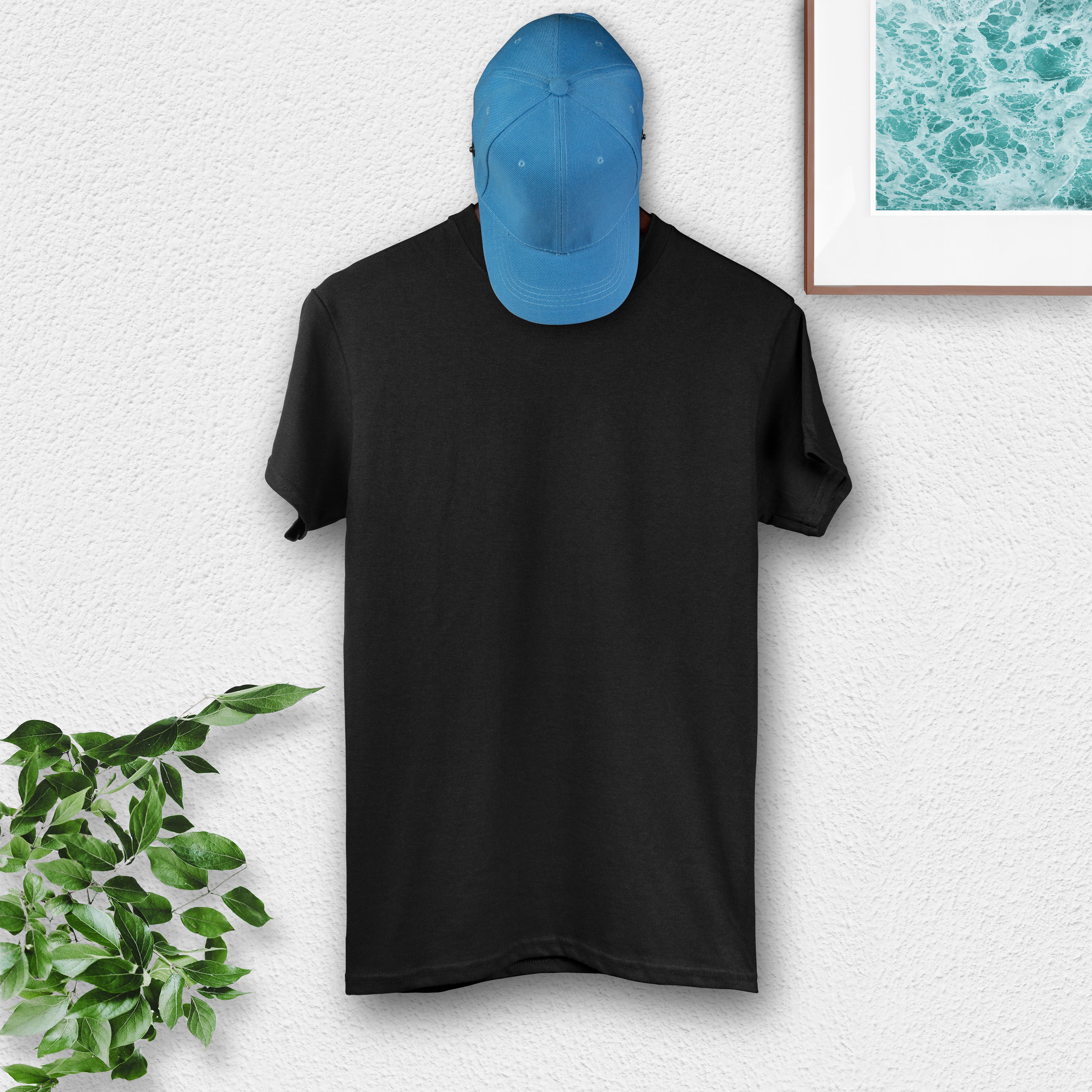Men Regular Fit Cotton T-Shirt - Black 1
