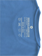 Men Regular Fit Cotton T-Shirt - Blue - NOOBRAND LABEL