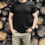 Men Regular Fit Cotton T-Shirt - Jet Black - model 1