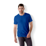 Men Regular Fit Round Neck Cotton T-Shirt - Royal Blue - model
