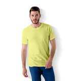 Men Regular Fit Round Neck T-Shirt - Banana Cream - model
