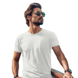 Men Regular Fit Round Neck T-Shirt - Bright White - model-1