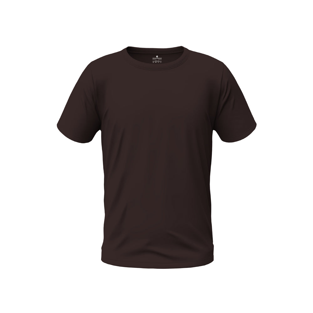 Men Regular Fit Round Neck T-Shirt - Chocolate Brown
