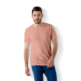 Men Regular Fit Round Neck T-Shirt - Desert Pink - model