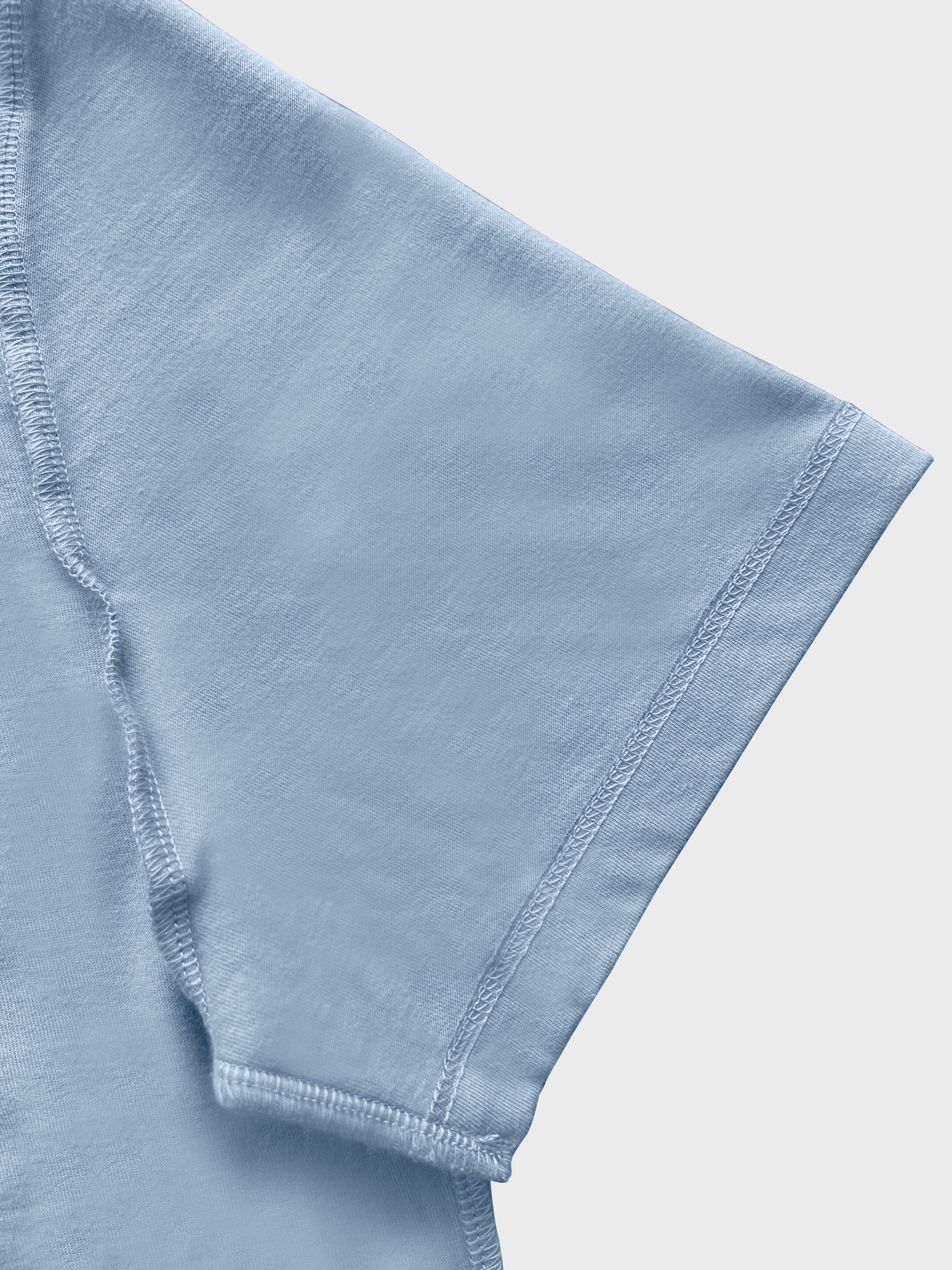 Men Regular Fit Round Neck T-Shirt - Stone Denim - Halfsleeve
