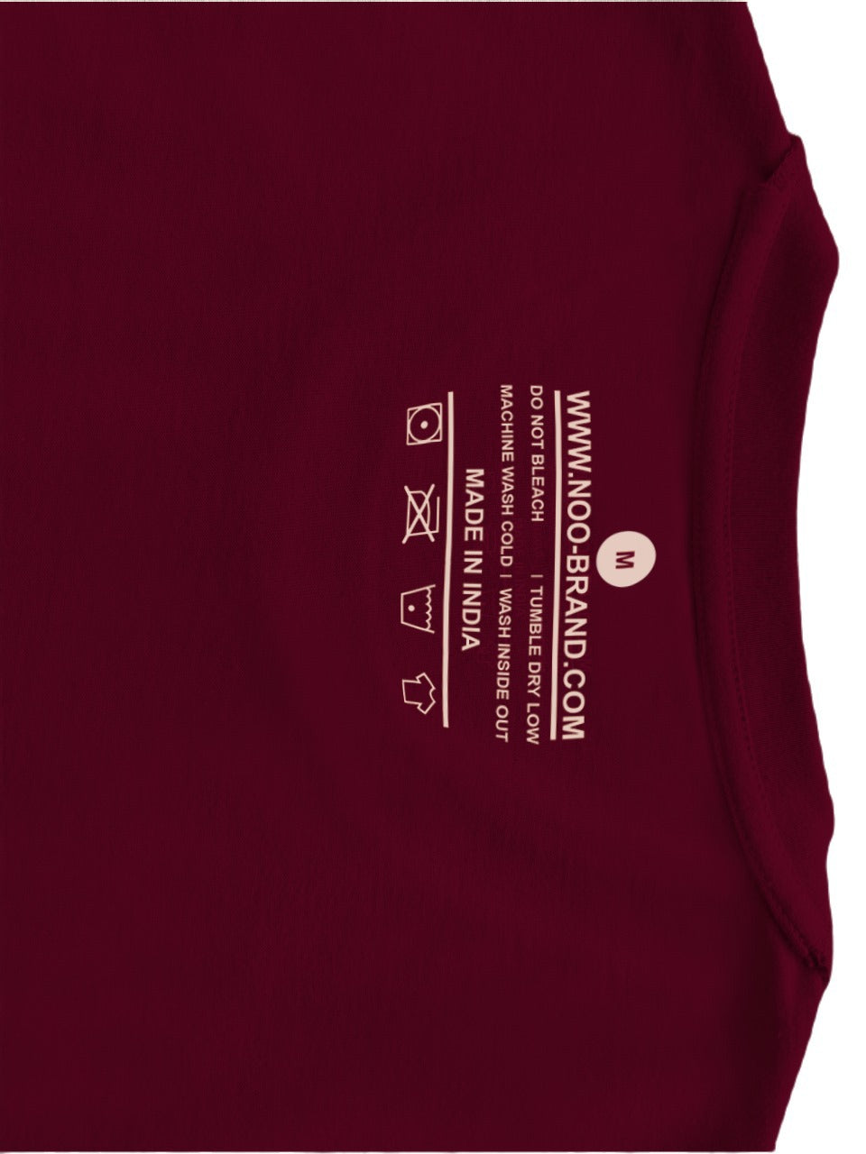 Men Round Neck Cotton T-Shirt -Red - NOOBRAND LABEL