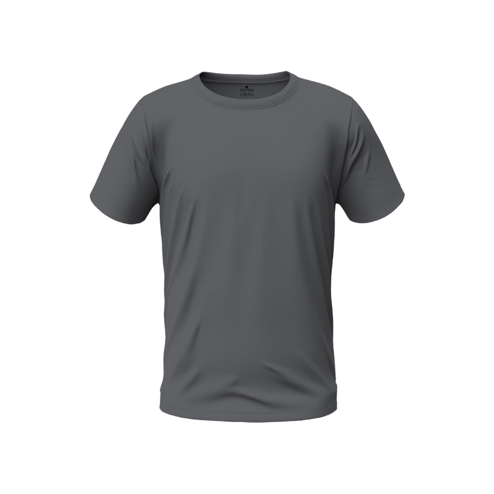 Men Round Neck Cotton T-Shirt - Dark Grey
