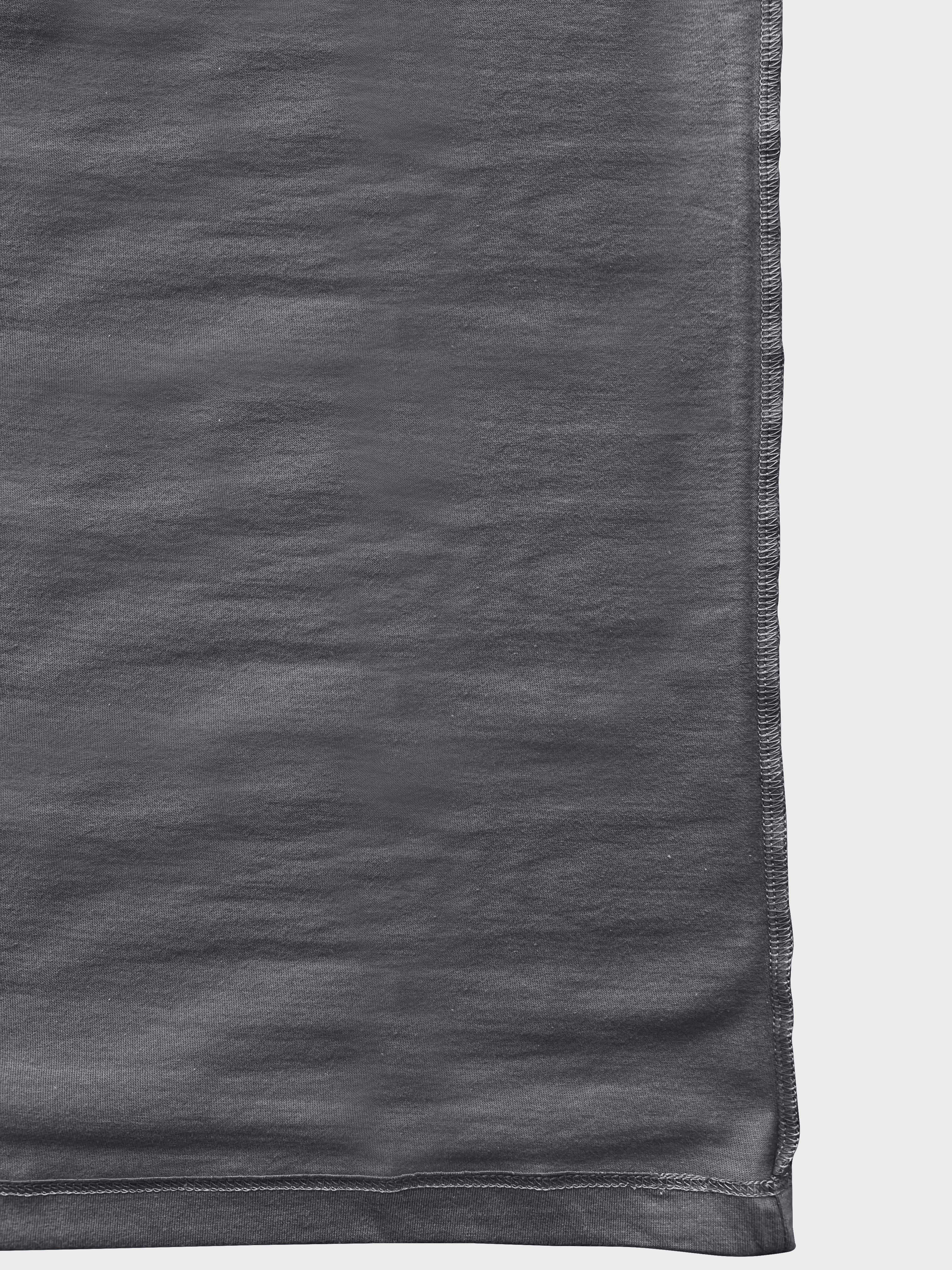 Men Round Neck Cotton T-Shirt - Dark Grey - side view

