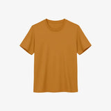 Plain supiam cotton mustard yellow t-shirt on a white background
