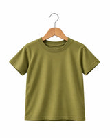 Olive Green Suvin Gold cotton T-shirt for girls made with premium soft cotton