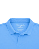 Organic cotton Polo T-Shirts for Men Marina Blue Coller closeup