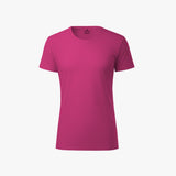 Organic Cotton Round Neck Plain T-Shirt - Fuchsia Purple
