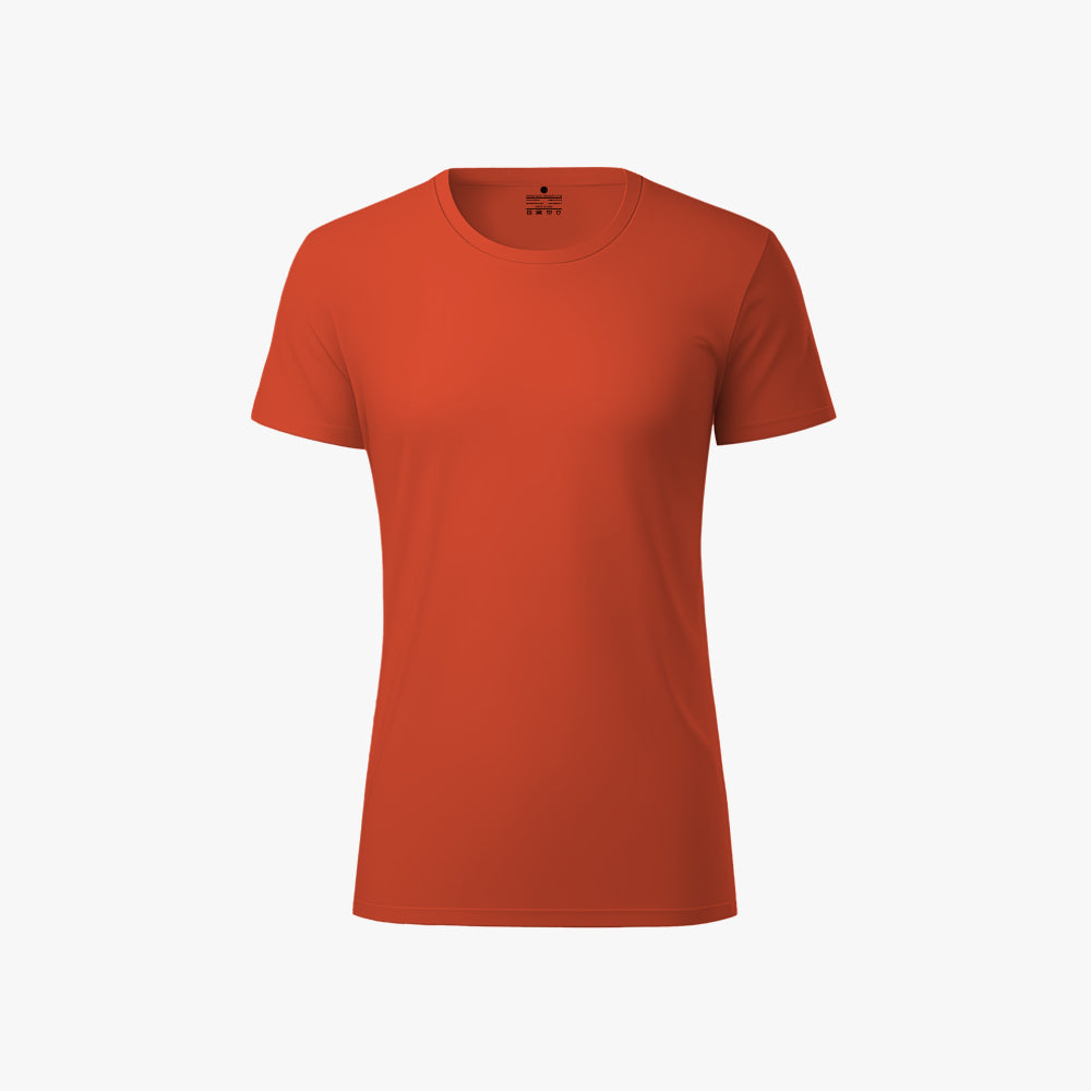 Organic Cotton Women Plain T-Shirt - Tangerine Tango 
