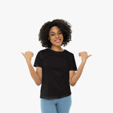 Polycotton Round Neck Plain T-shirt - Black - model 1