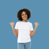 Polycotton Women Plain T-Shirt - Bright White  model 1