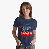 Power - Polycotton Graphic T-Shirt for Women - model
