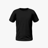 Black t-shirt on a white background