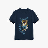 Navy blue Supima Cotton t-shirt for kids with a graphic design 