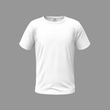 White Supima cotton t-shirt for men, premium soft fabric, ideal for everyday wear.

