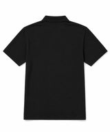 Pure Black Suvin Gold Cotton Polo T-Shirts for Men Back view